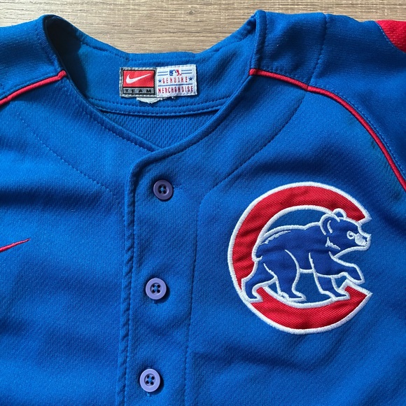 Nike Chicago cubs Kids Royal Blue and Red Baseball Jersey, no tags , feels 4T - Picture 2 of 6